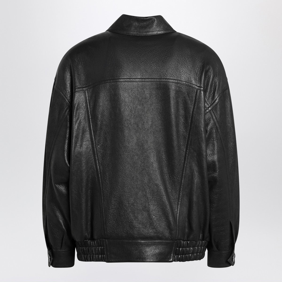 Saint Laurent Black balloon bomber jacket in lambskin