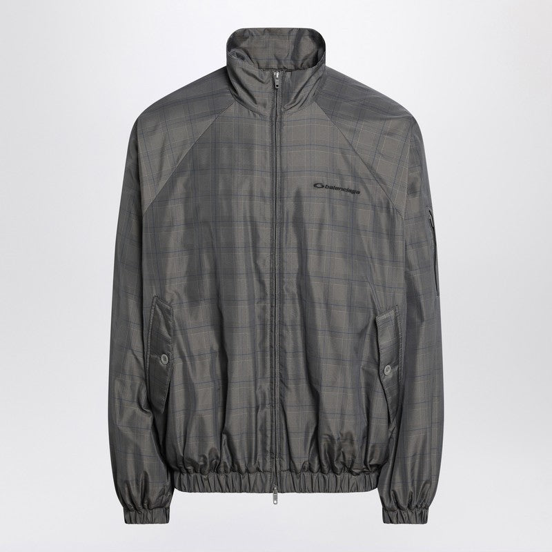 Balenciaga Grey/blue nylon zip-up jacket
