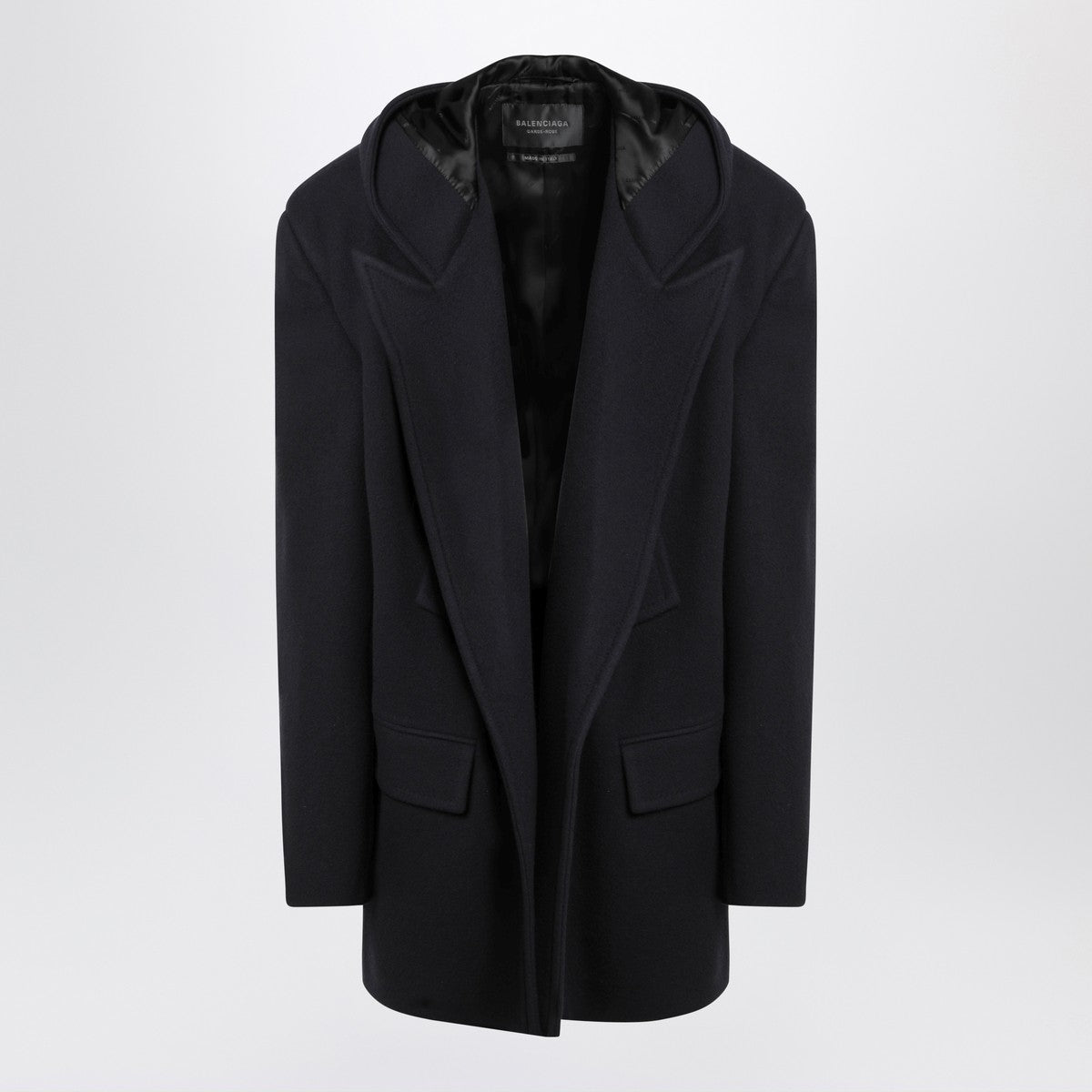 Balenciaga Navy blue coat with hood