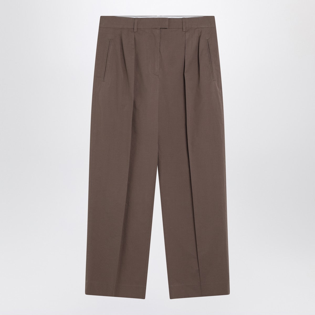 The Row Taupe cotton trousers