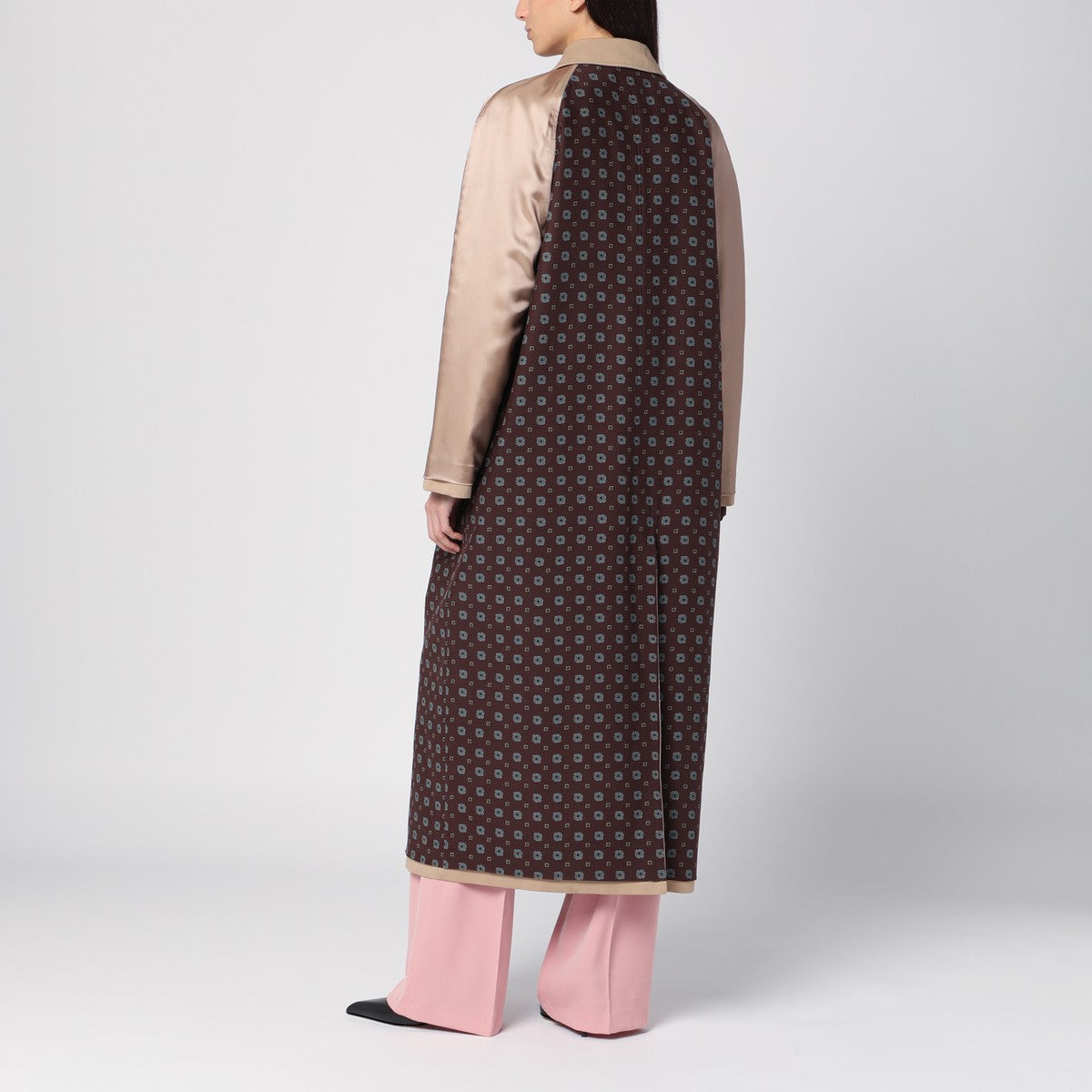 Moschino Beige reversible trench coat in gabardine and satin