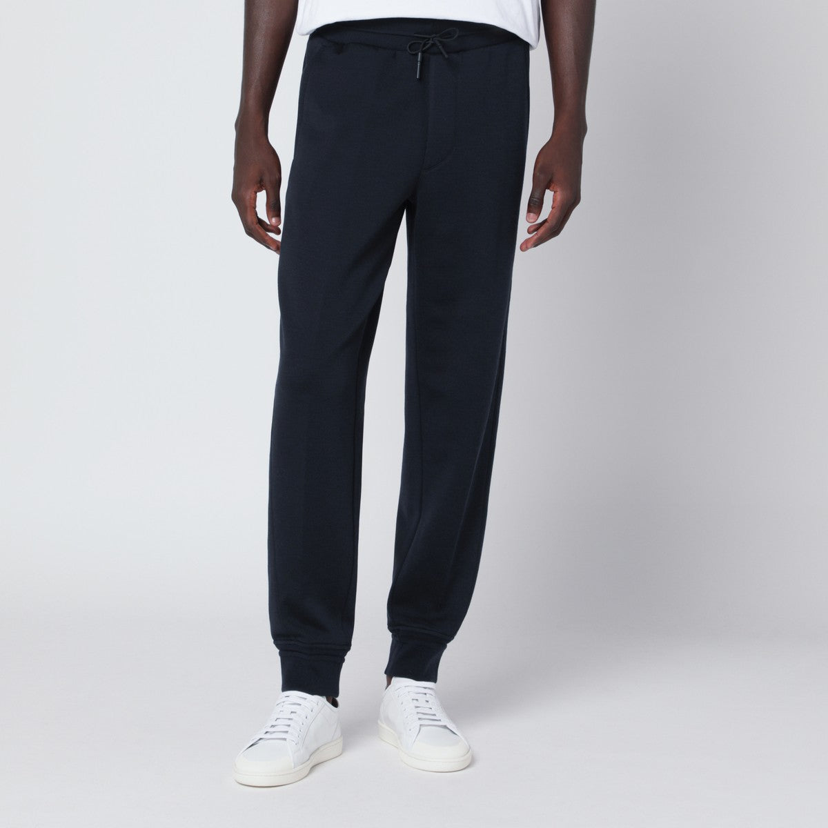ZEGNA Navy blue jogging pants in wool blend