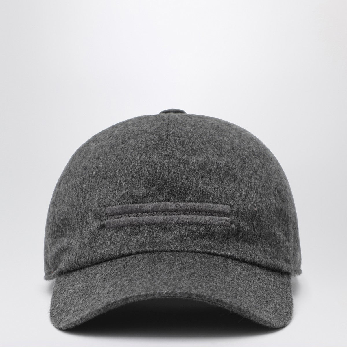 ZEGNA Dark gray cashmere baseball cap
