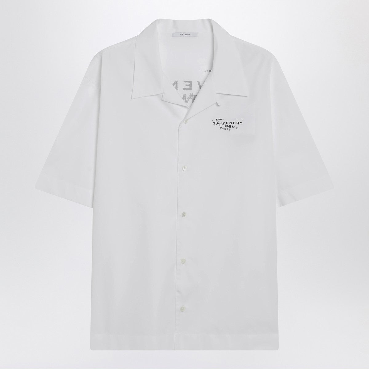 Givenchy White poplin shirt with logo print