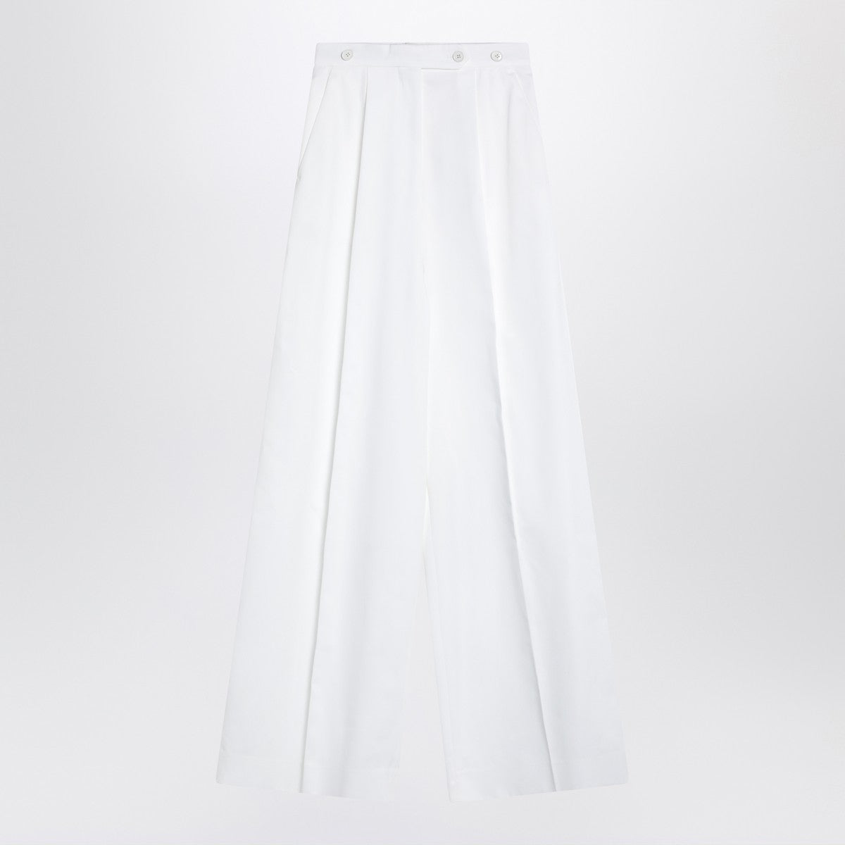 Givenchy White pleated cotton trousers