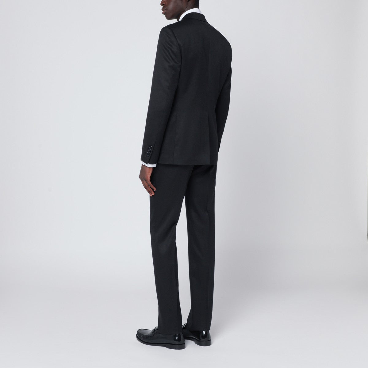 Lardini Black single-breasted wool suit