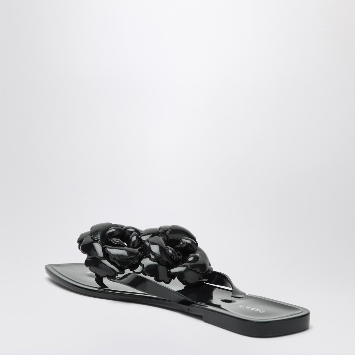 Coperni Black silicone Flower flip-flops