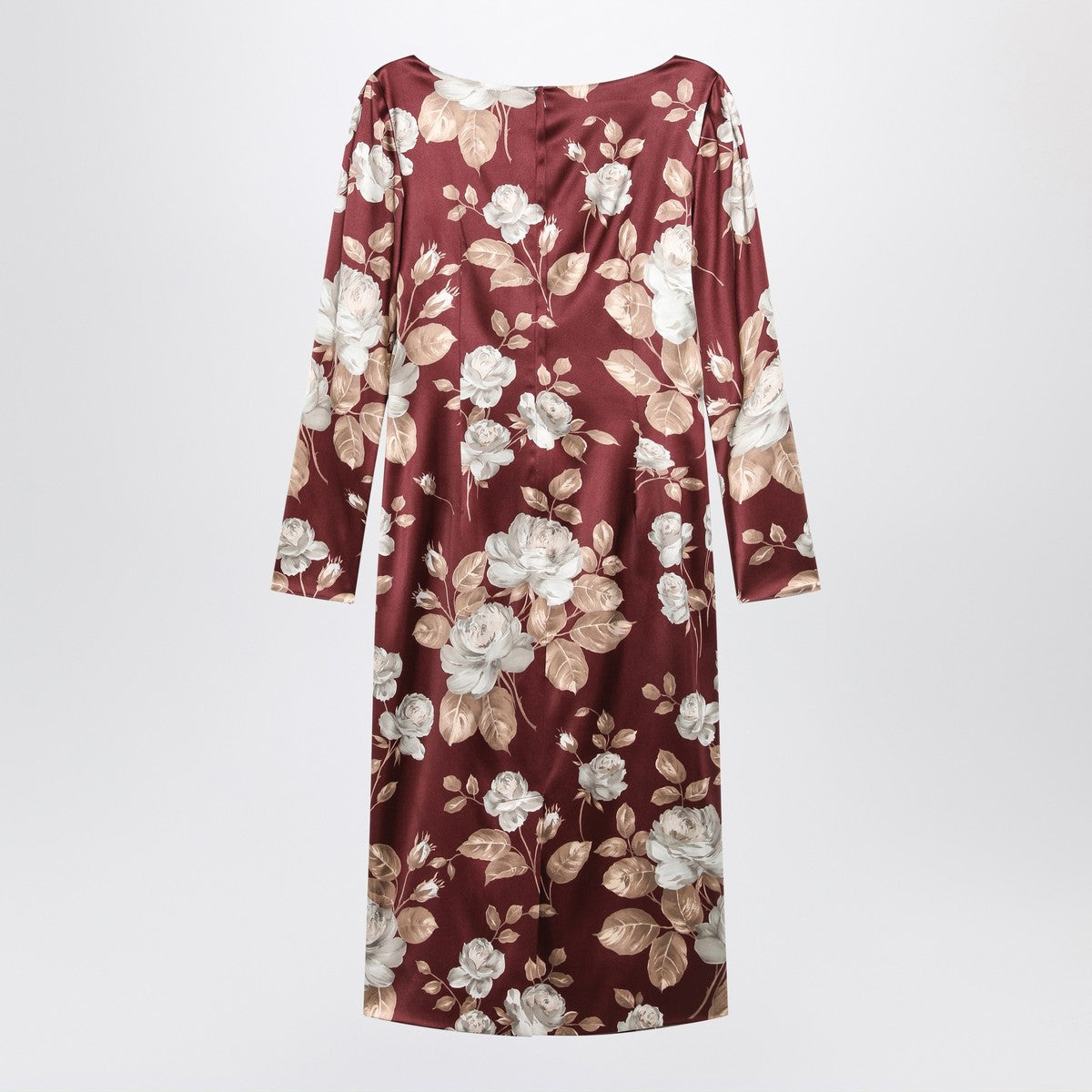 Dolce & Gabbana Dolce&Gabbana Burgundy satin dress with floral print