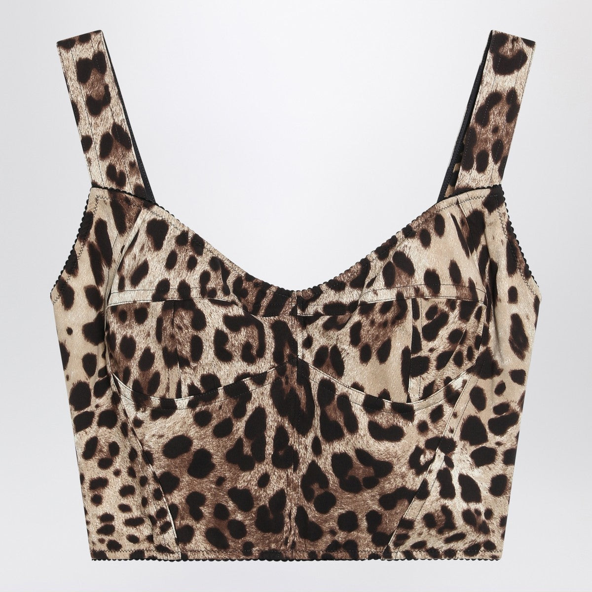 Dolce & Gabbana Dolce&Gabbana Charmeuse bustier with leopard print