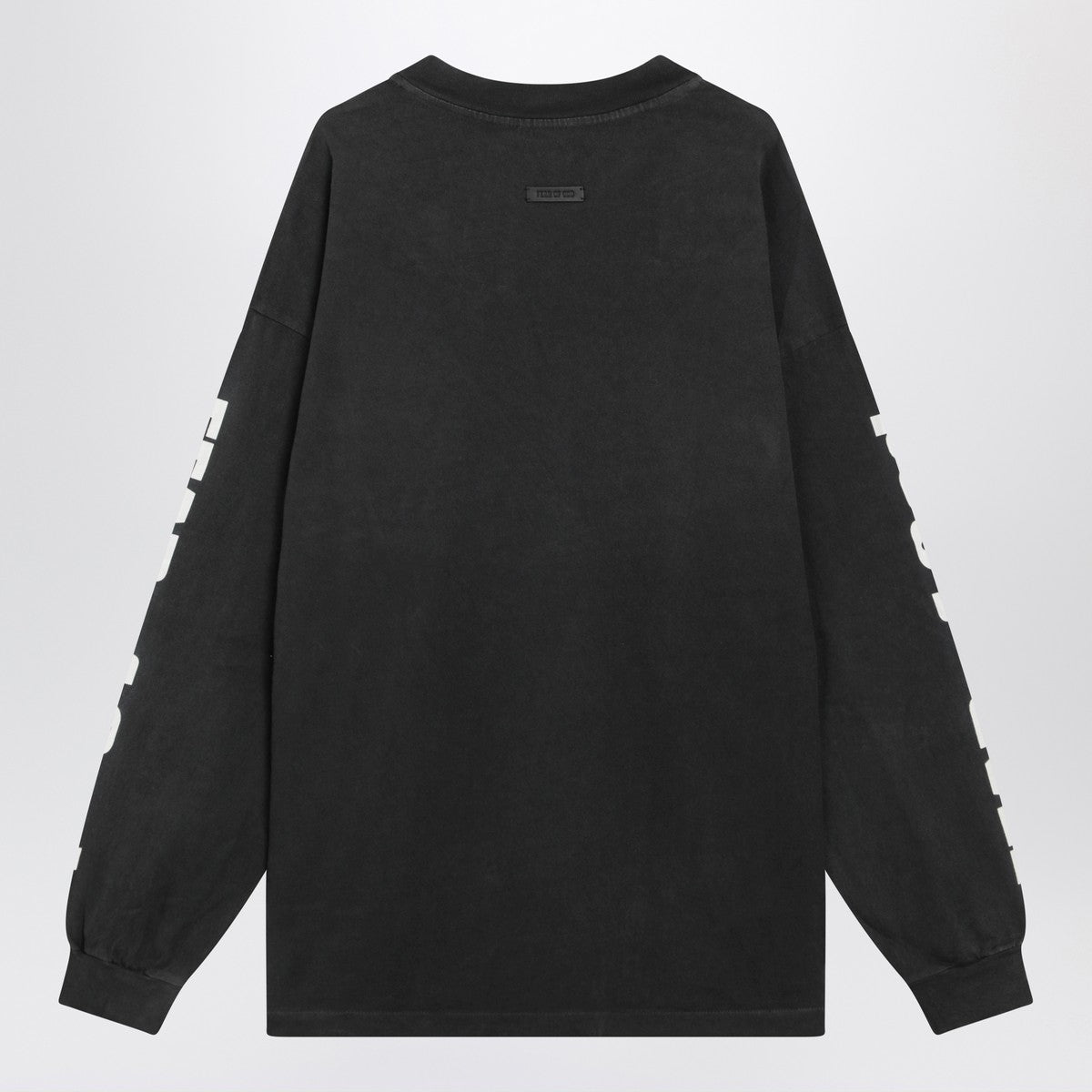 Fear of God Black washed-effect sweater with logo prints
