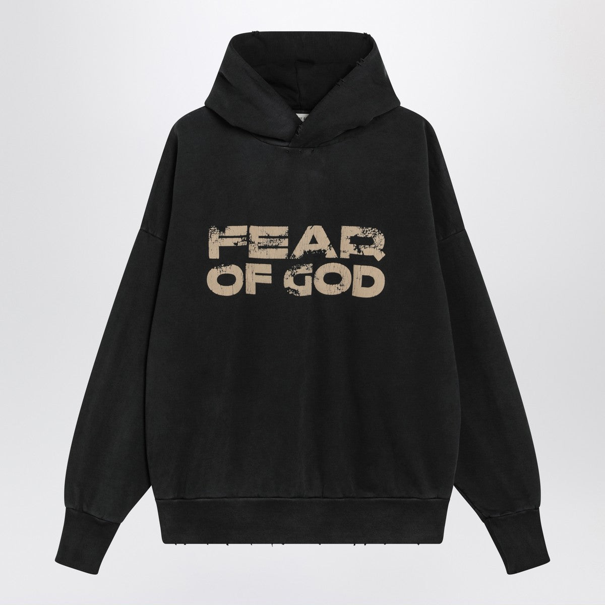 Fear of God Black vintage-effect sweatshirt with logo print