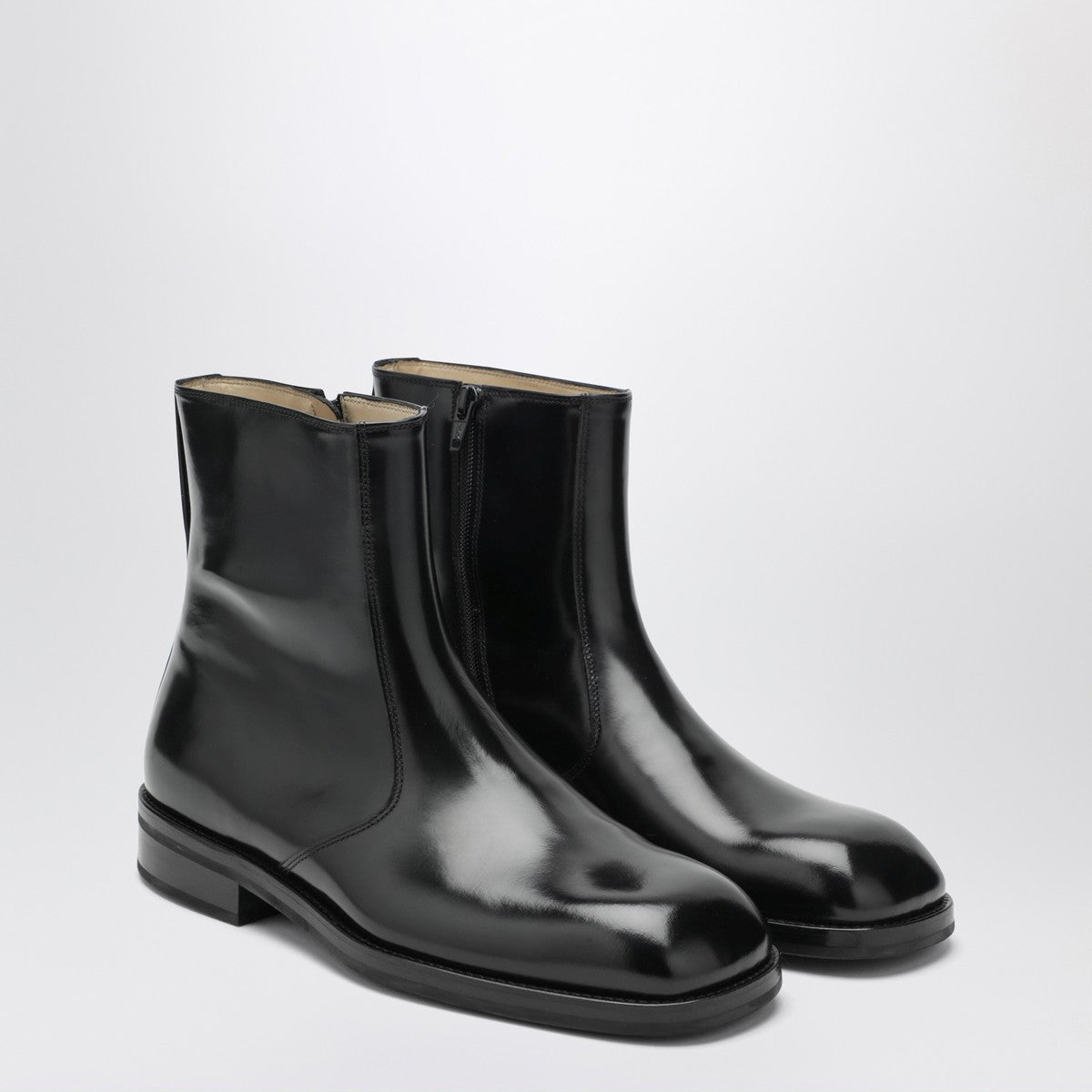 LEMAIRE Black leather ankle boots