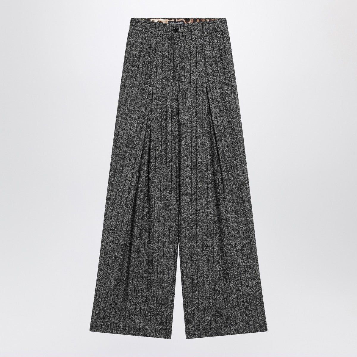 Dolce & Gabbana Dolce&Gabbana Wide dark grey striped trousers