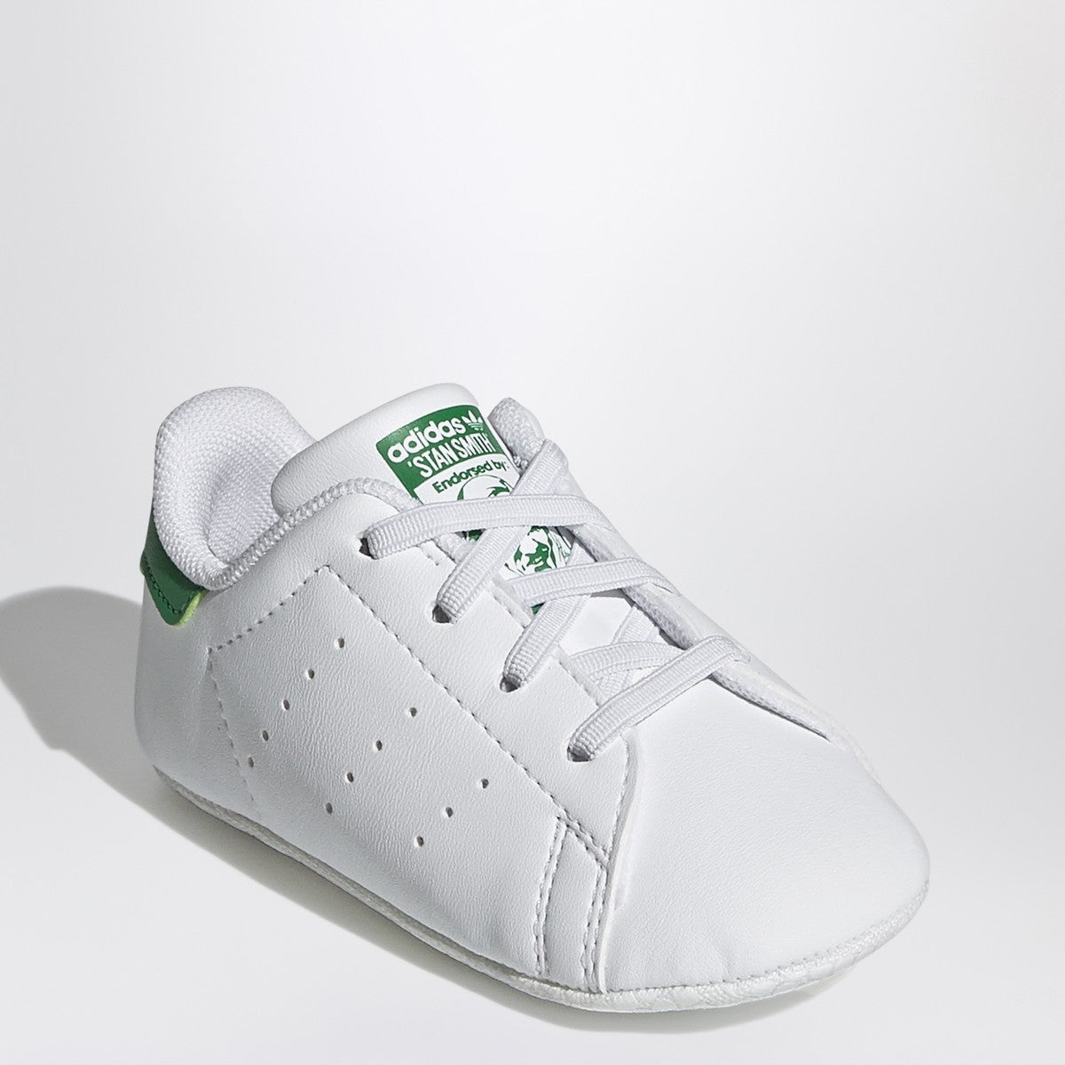 adidas Originals White/green Stan Smith Crib sneakers