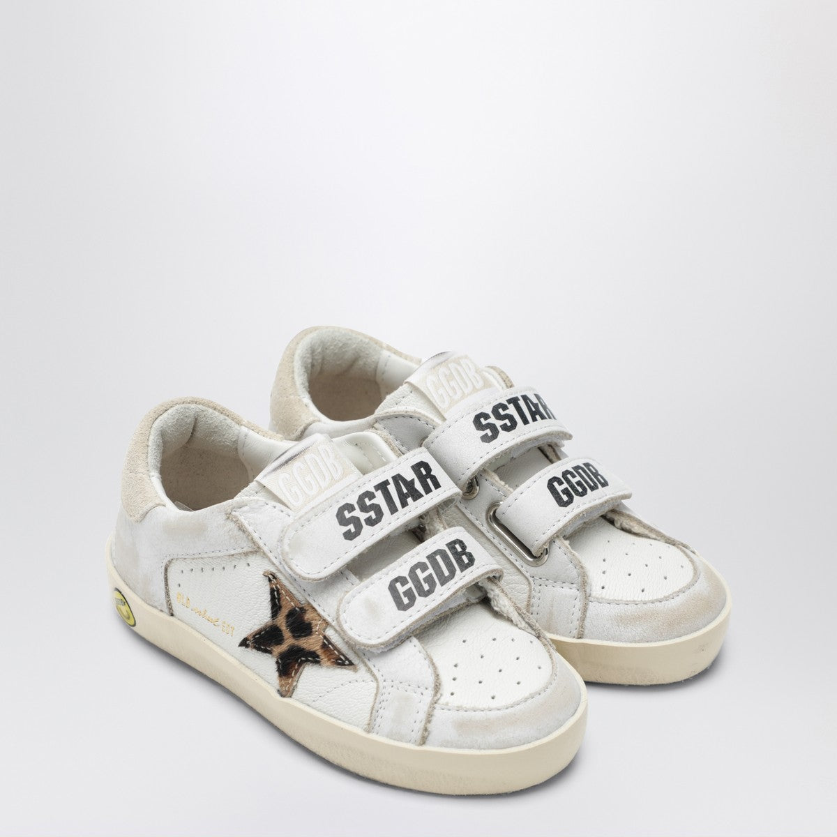 Golden Goose Old School sneakers in white with leopard-print star