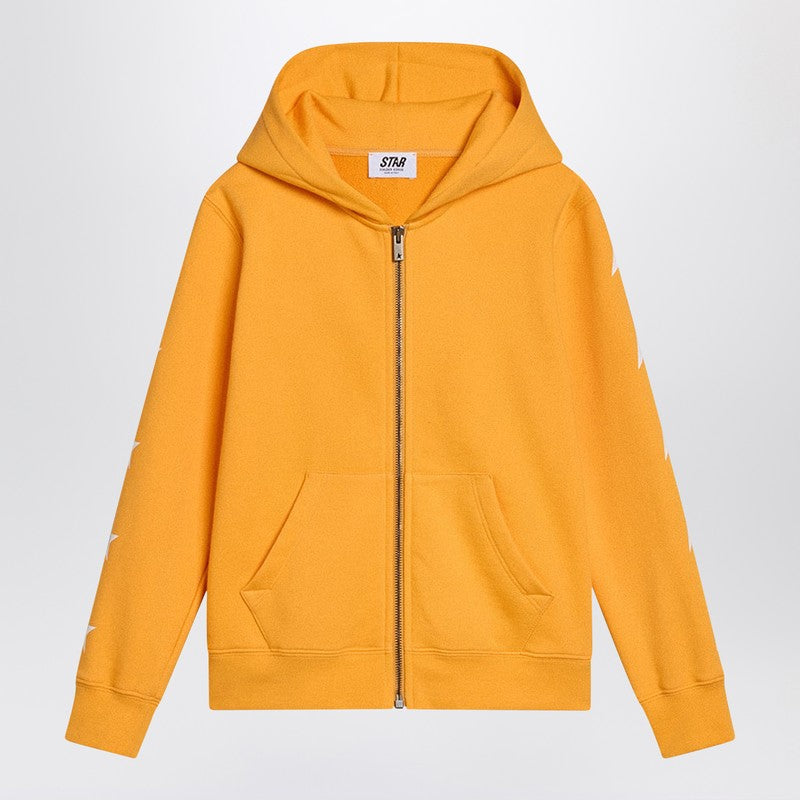 Golden Goose Mustard yellow zip-up sweatshirt with stars
