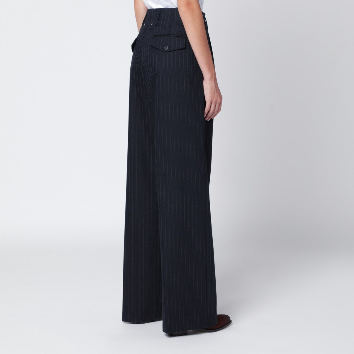 Golden Goose Navy blue pinstripe trousers
