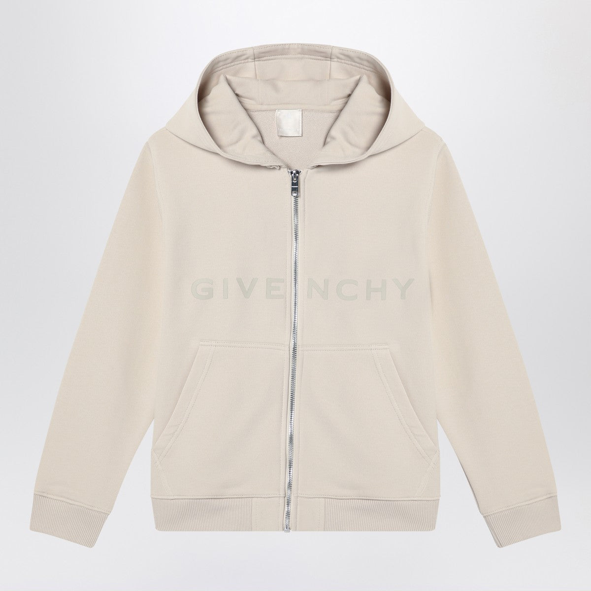 Givenchy Cream-colored zip-up sweatshirt with logo