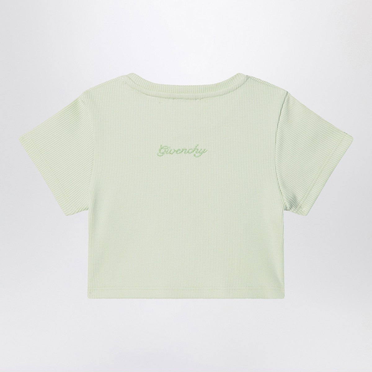 Givenchy Light green ribbed cropped T-shirt