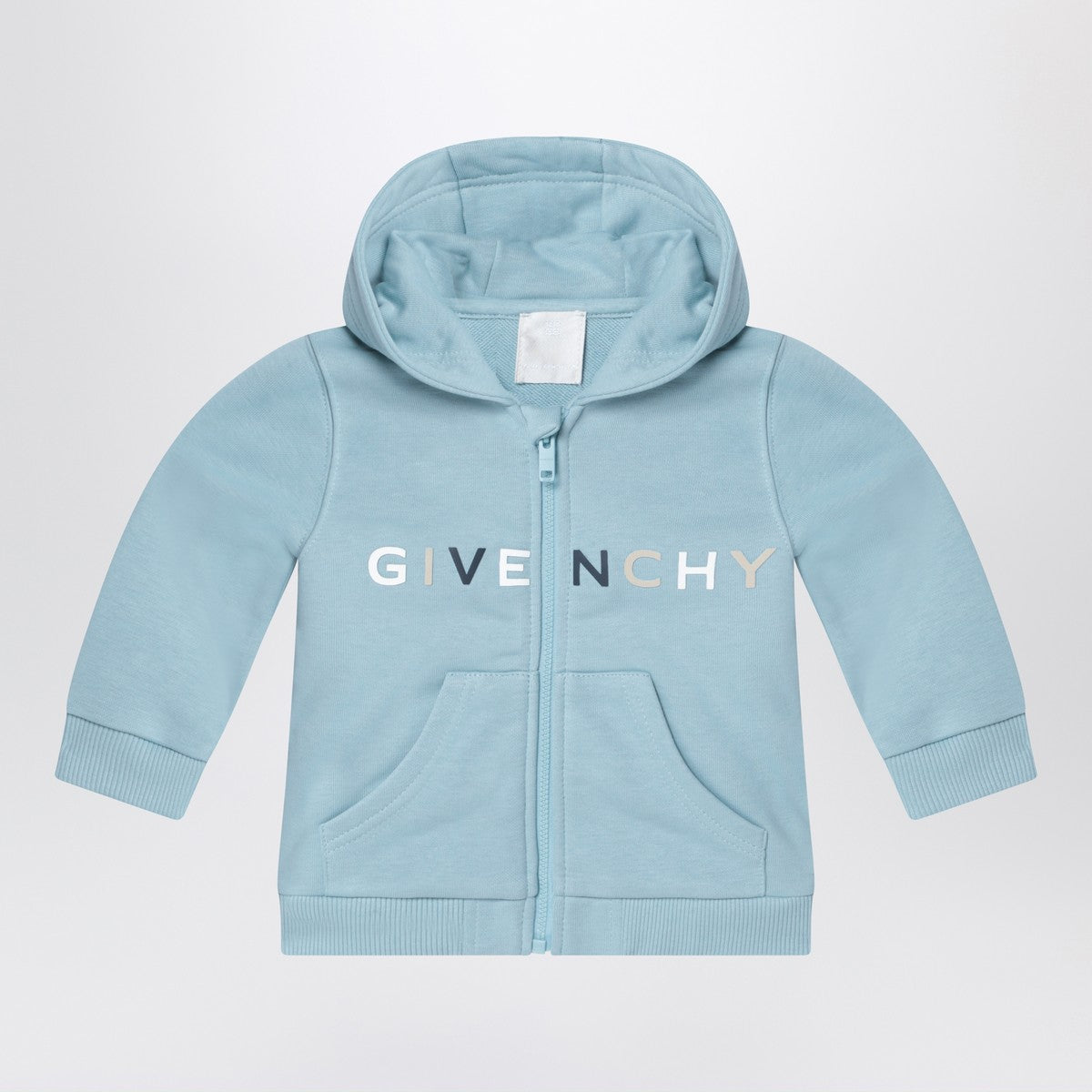 Givenchy Light blue zip hoodie with logo