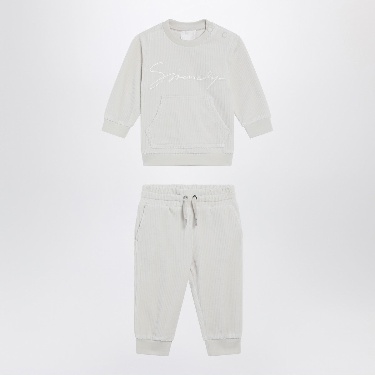 Givenchy White velvet two-piece outfit