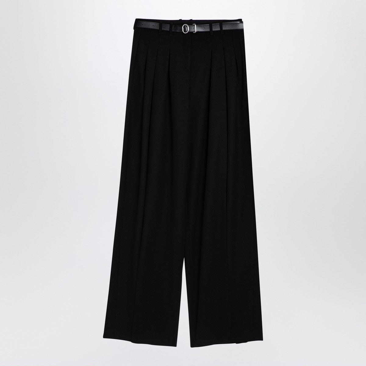 Jil Sander Black wide trousers with belt