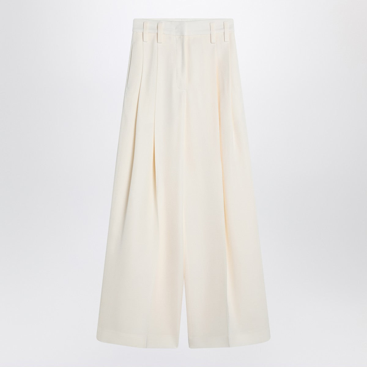 Jil Sander Wide cream trousers in silk blend