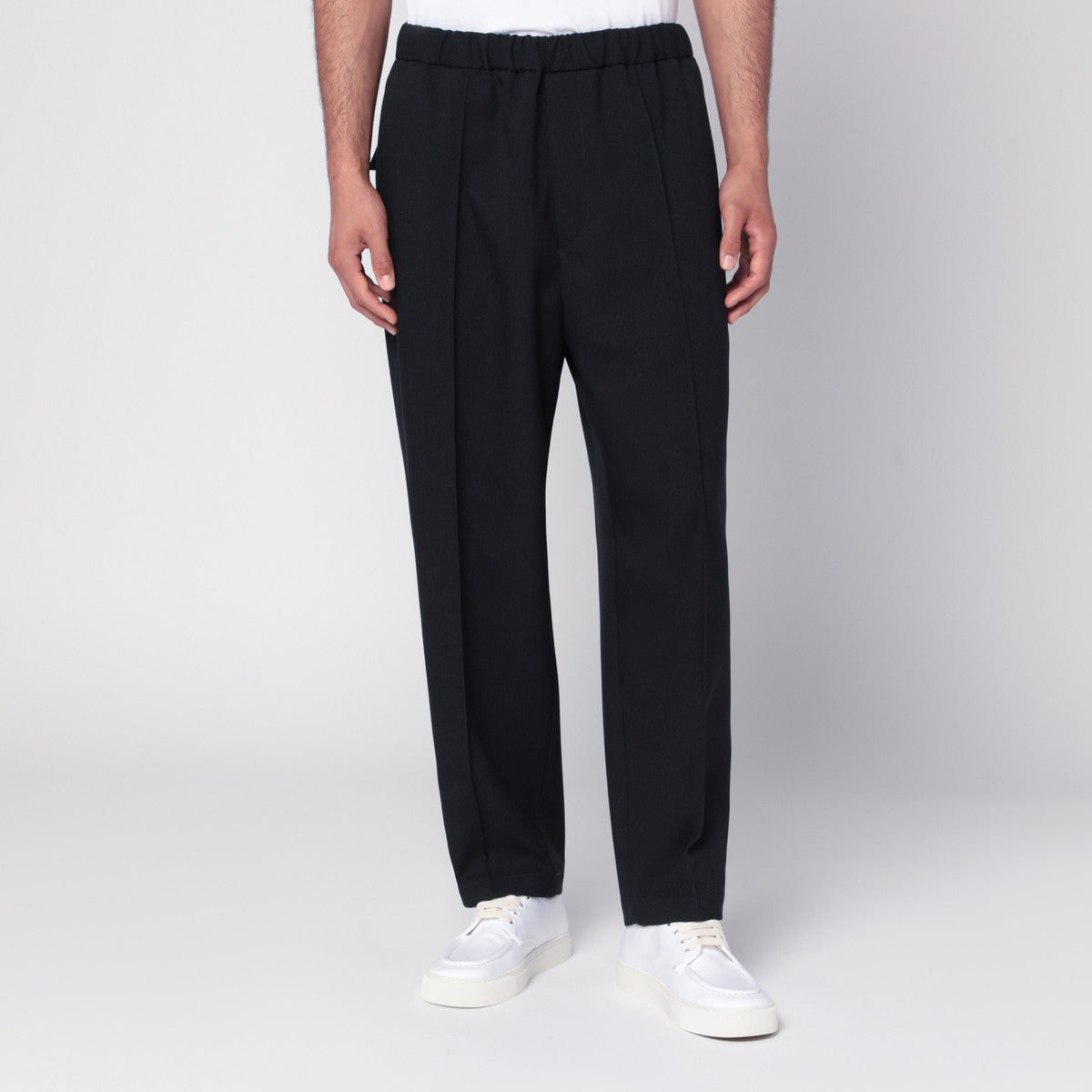 Jil Sander Midnight blue pants in technical gabardine