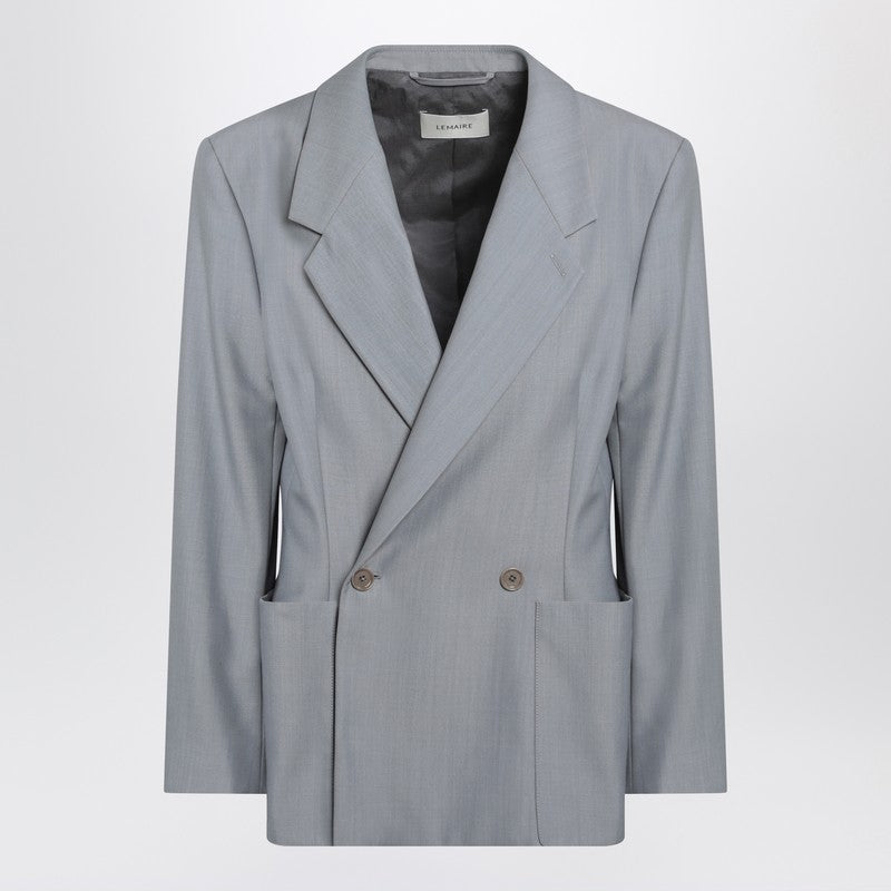 LEMAIRE Grey mélange double-breasted jacket