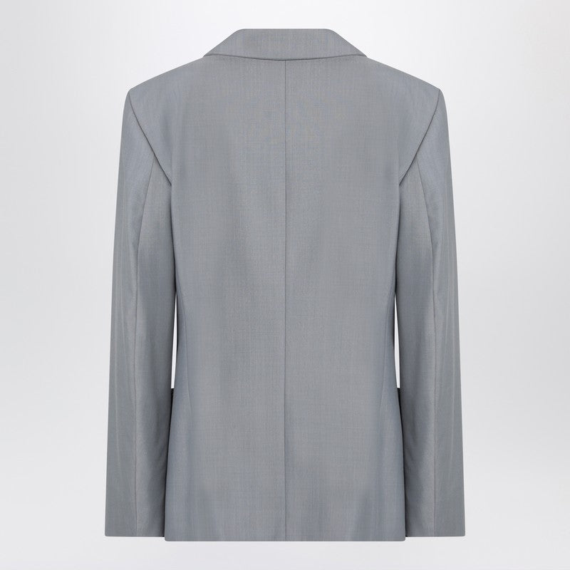 LEMAIRE Grey mélange double-breasted jacket