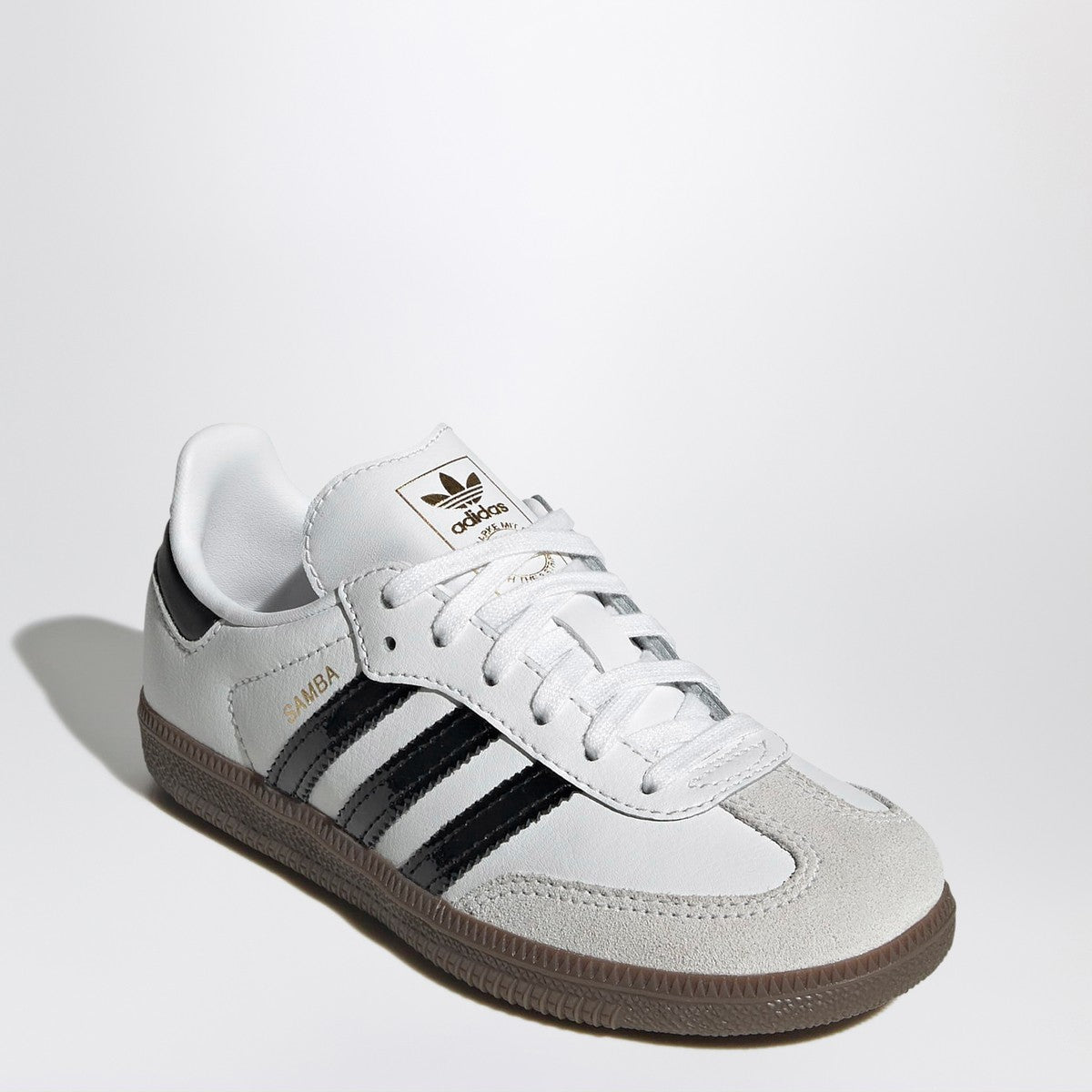adidas Originals Samba white/black sneakers with elastic laces