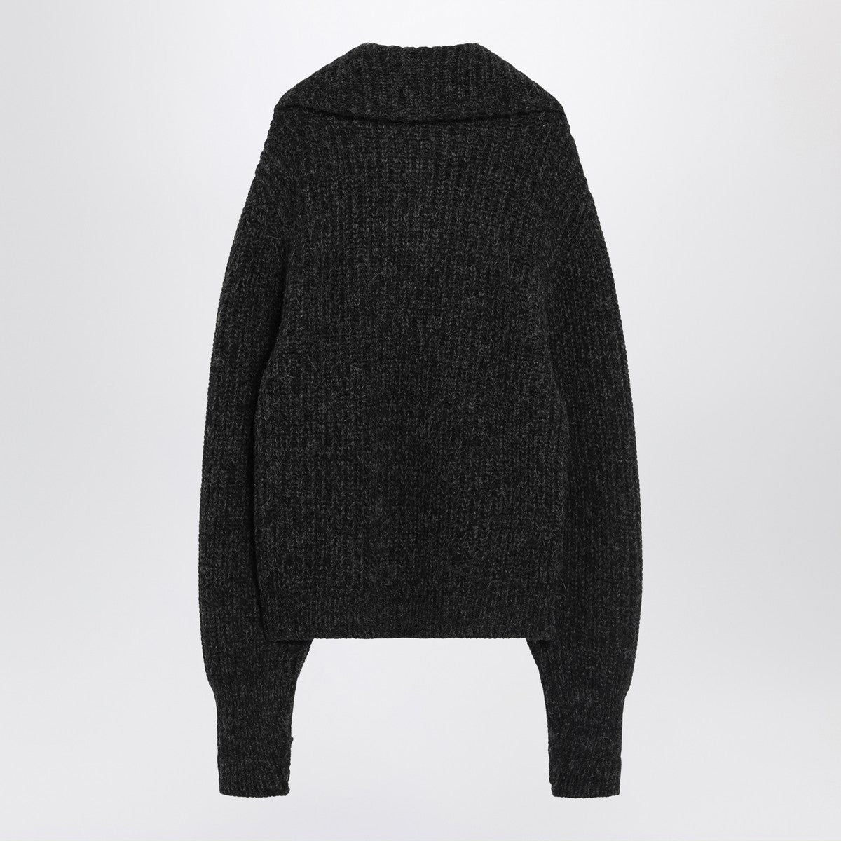 LEMAIRE Black/brown zip cardigan in alpaca blend