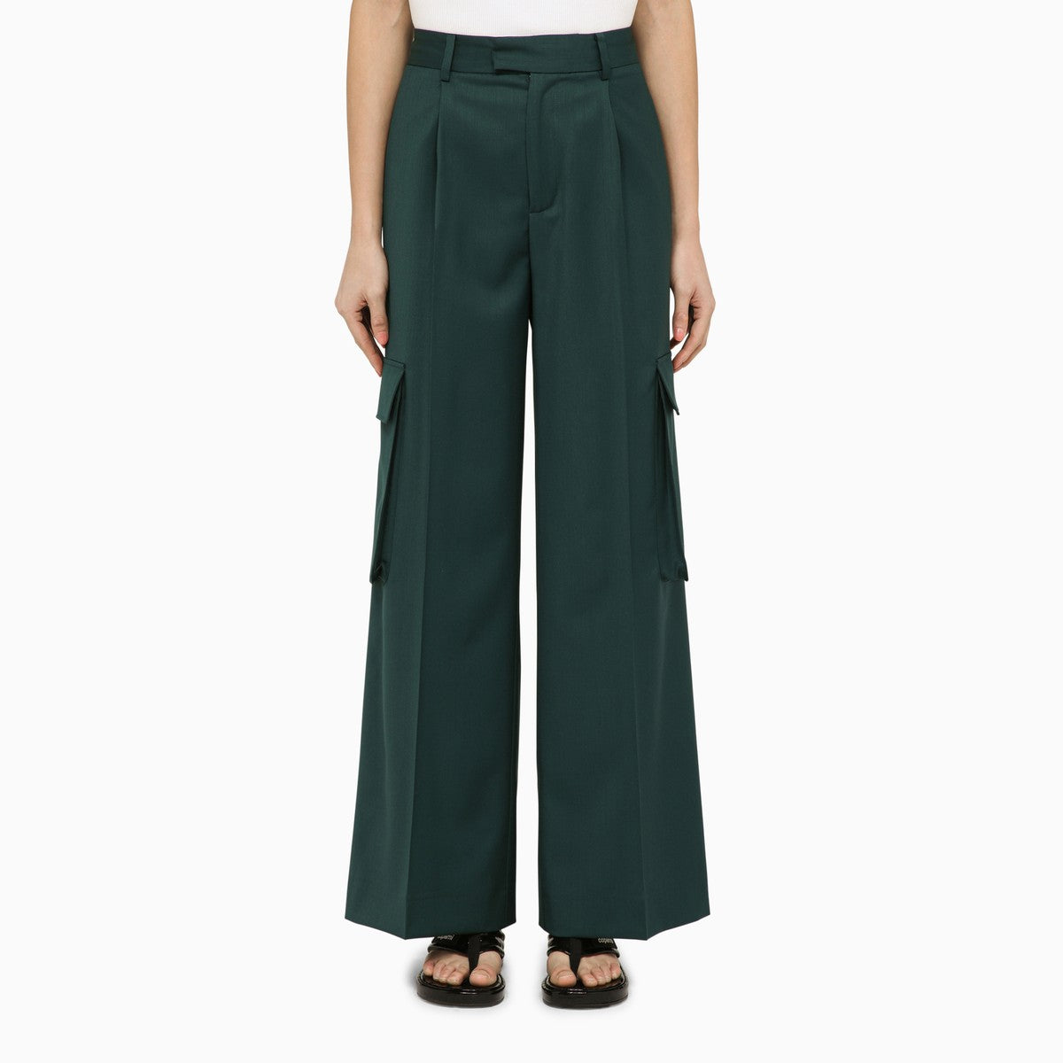 AMIRI Forest green wool trousers