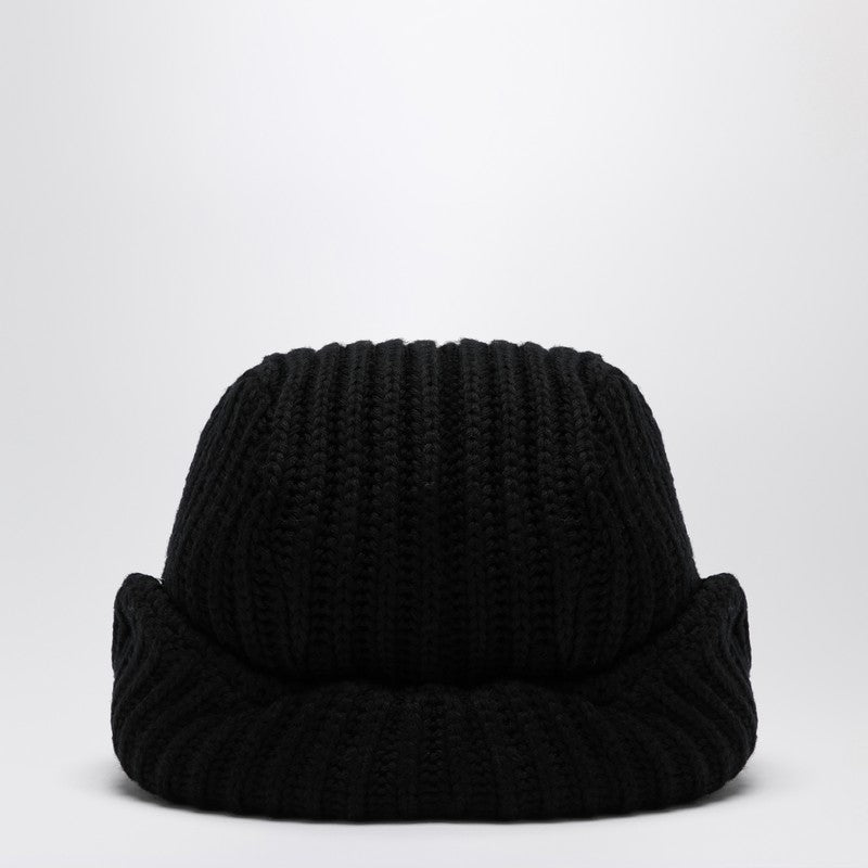 Needles Black wool visor hat