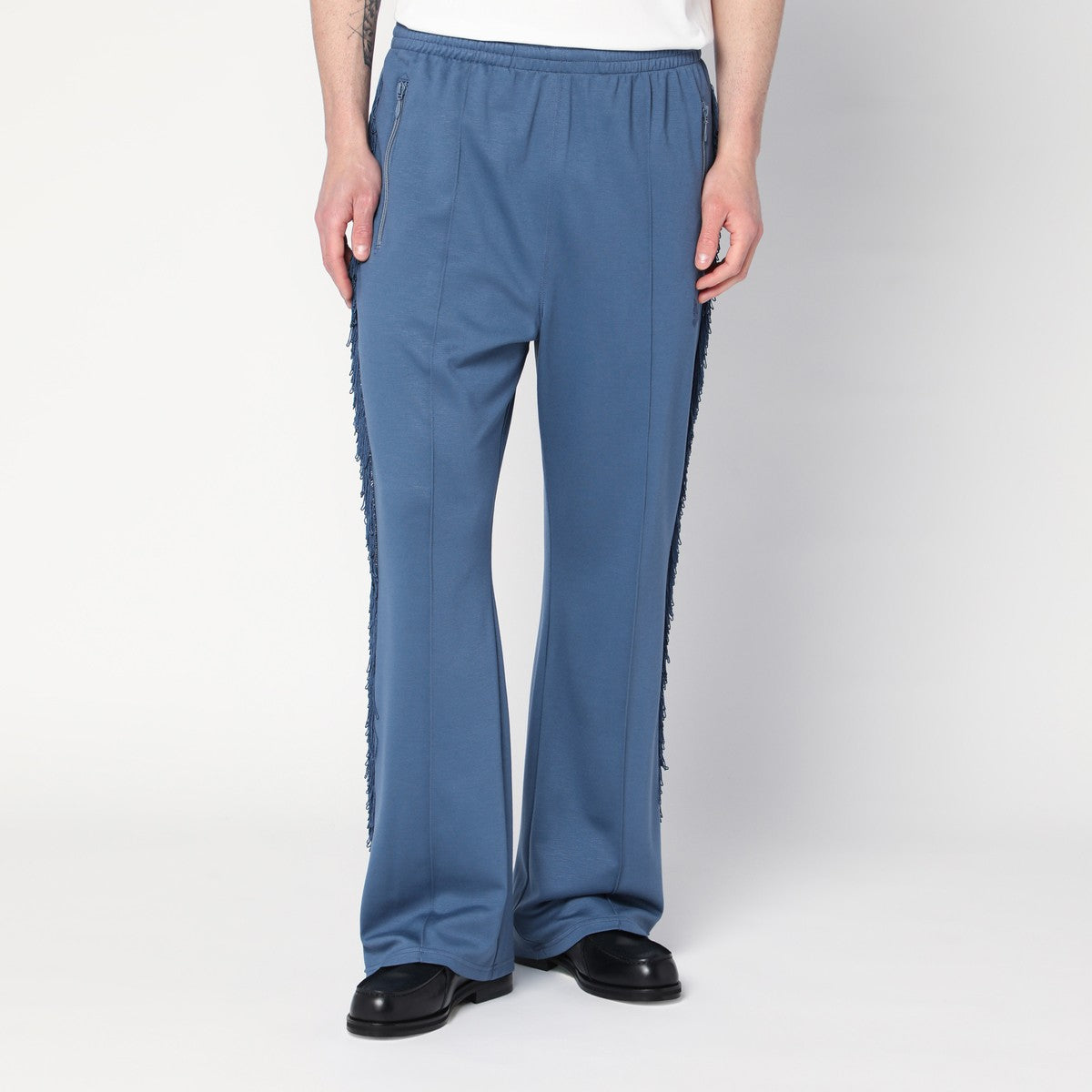 Needles Slate blue jogging pants with fringes