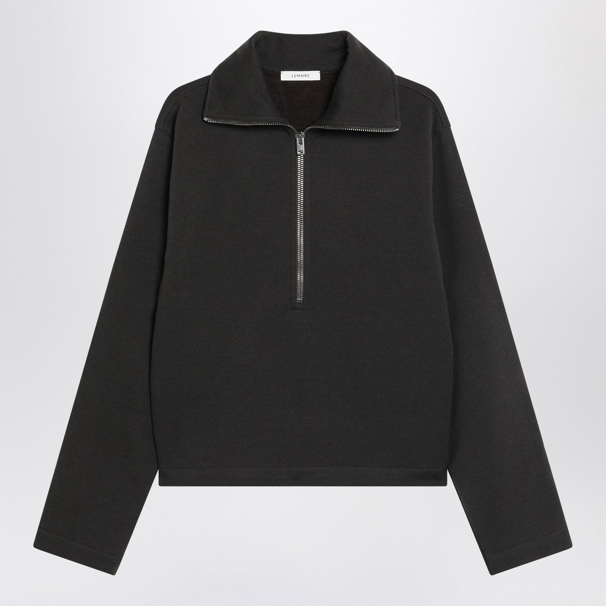 LEMAIRE Brown wool-blend zip sweater