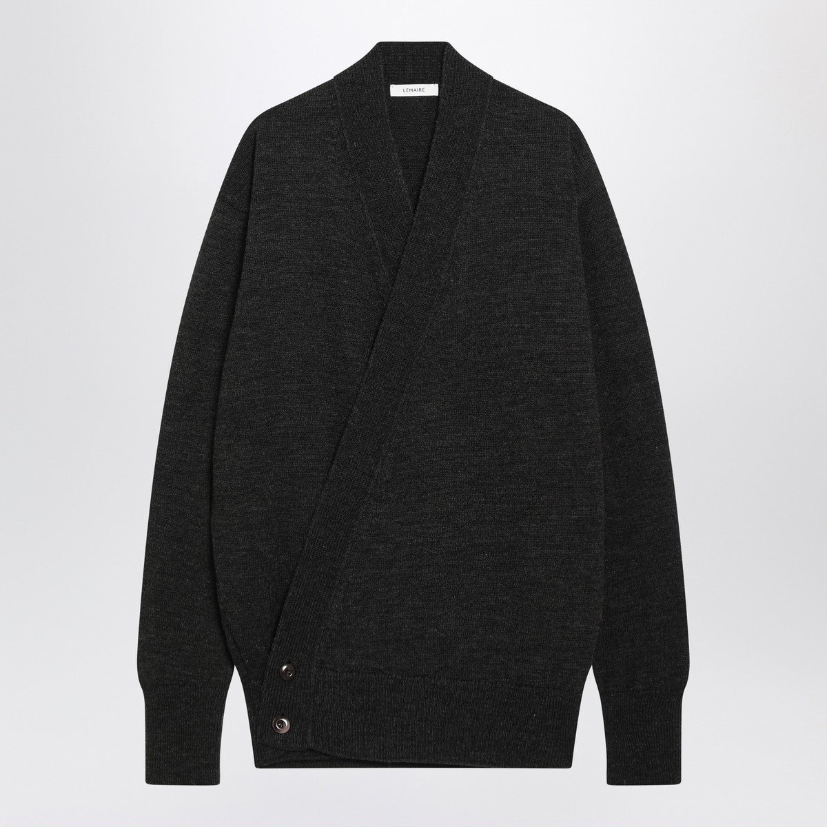 LEMAIRE Brown alpaca wrap cardigan