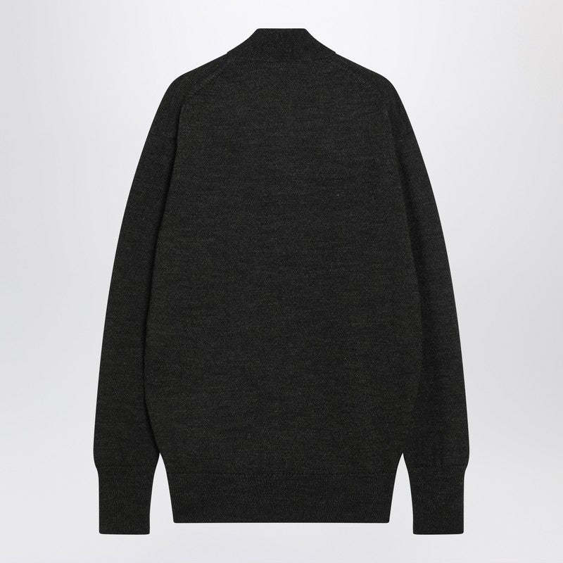 LEMAIRE Brown alpaca wrap cardigan